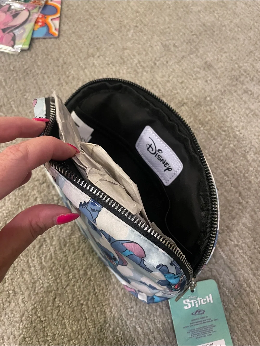 Disney Lilo & Stitch Blue Floral Kids Pouch